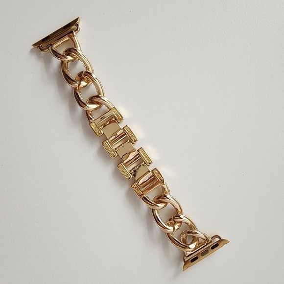 NWT Rhinestone Embellished Chunky Chain Link Apple Watch Band - Picture 8 of 10